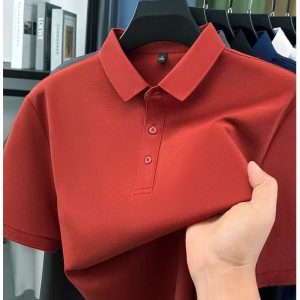 Men's striped solid-color POLO shirt