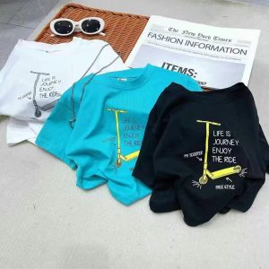 Children's ice porcelain cotton T-shirt