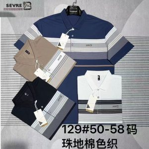Men's fine striped POLO shirt