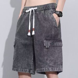 Men's denim mid-length pants