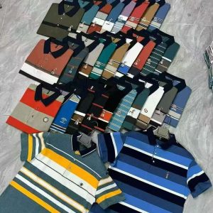 Men's striped business POLO shirt