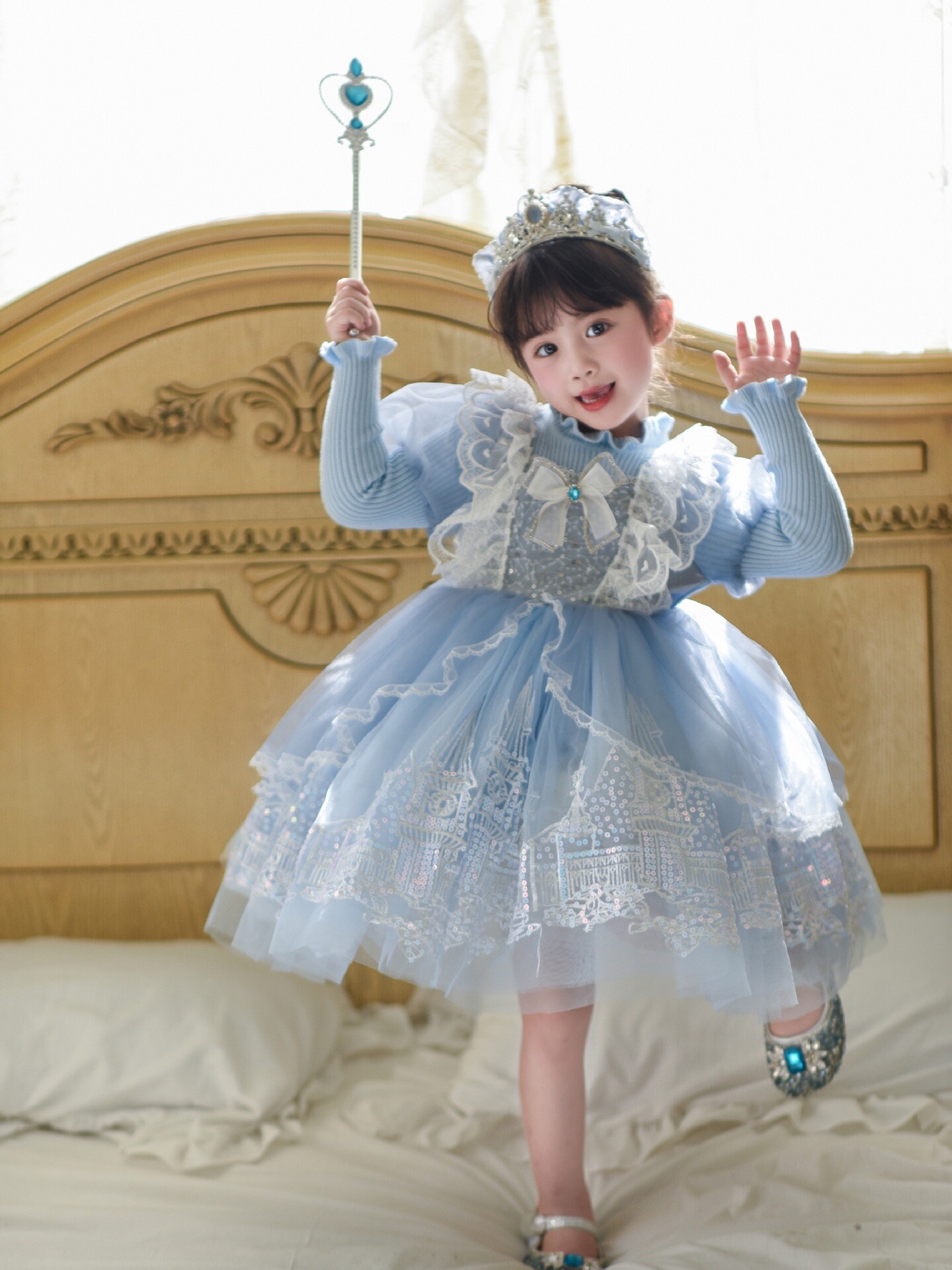 Children's mixed-size dress - 图片 6