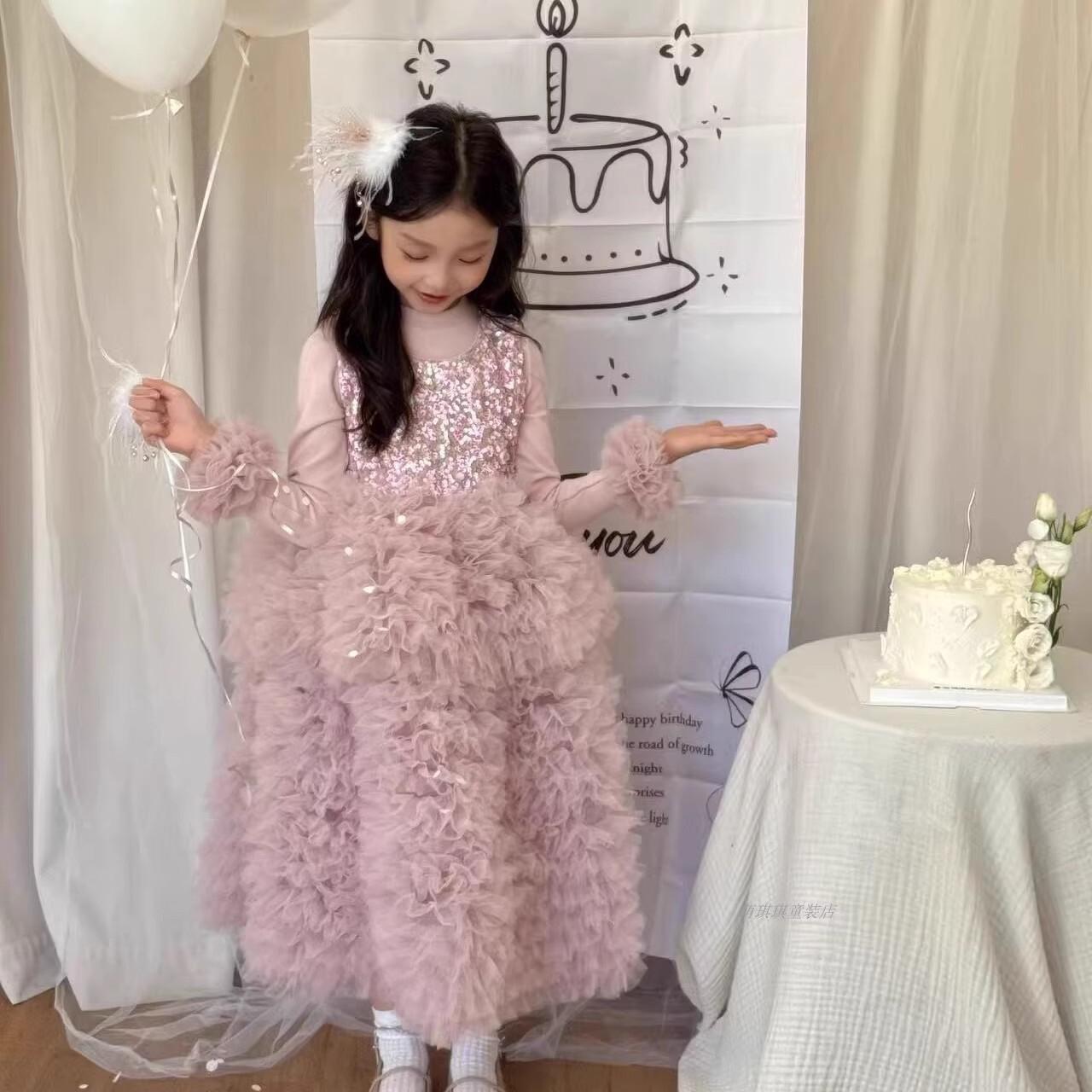 Children's mixed-size dress - 图片 3