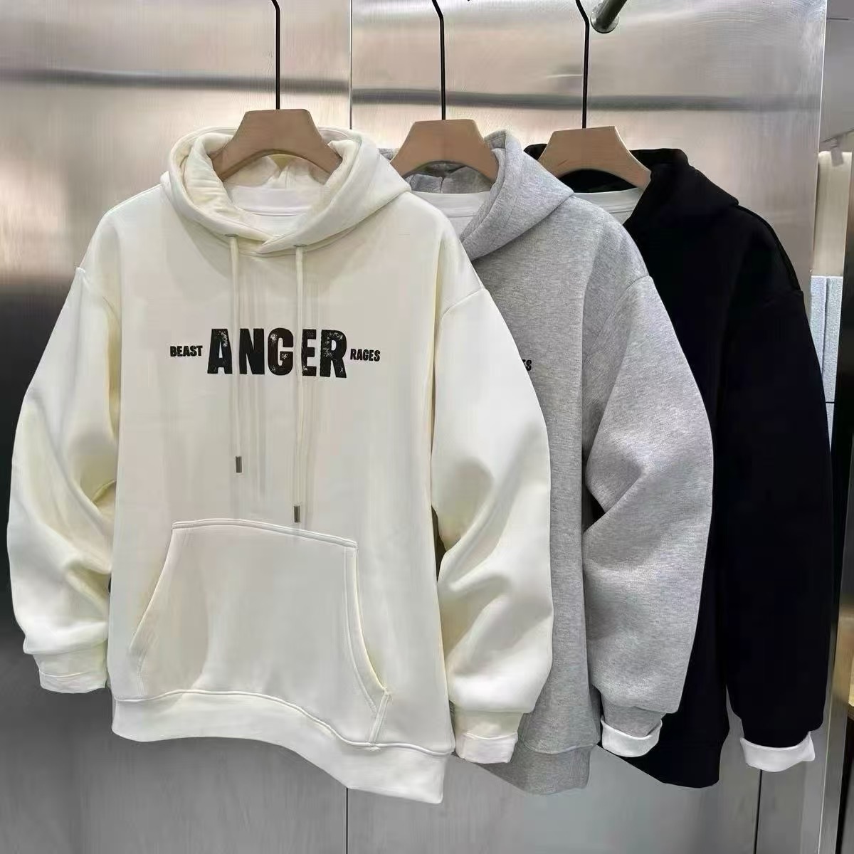 Men's and Women's Matching Hooded Sweatshirt - 图片 4