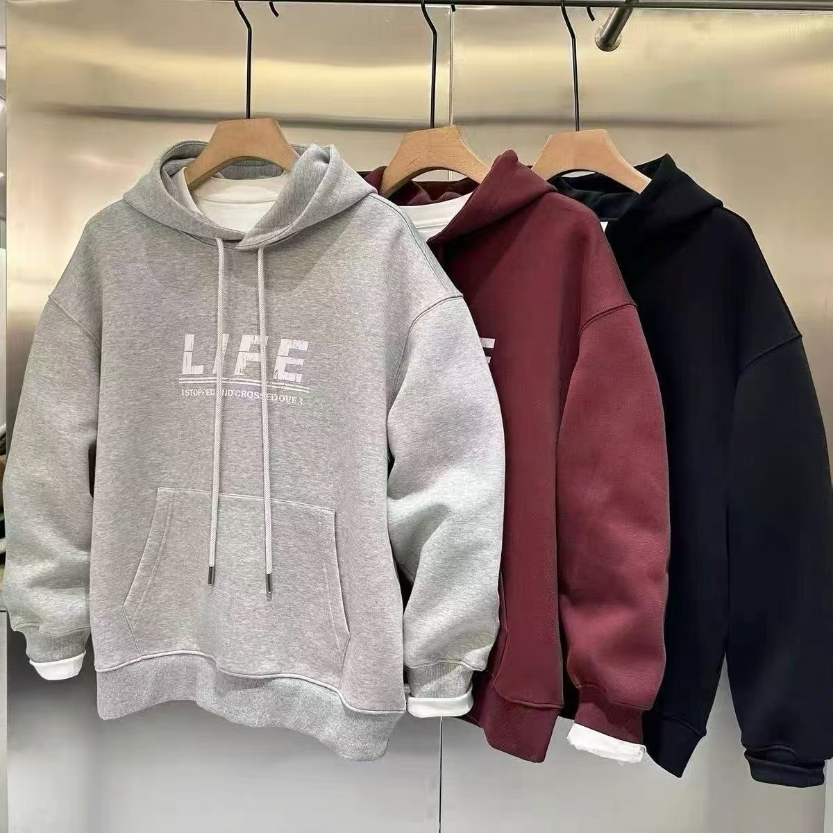 Men's and Women's Matching Hooded Sweatshirt - 图片 5