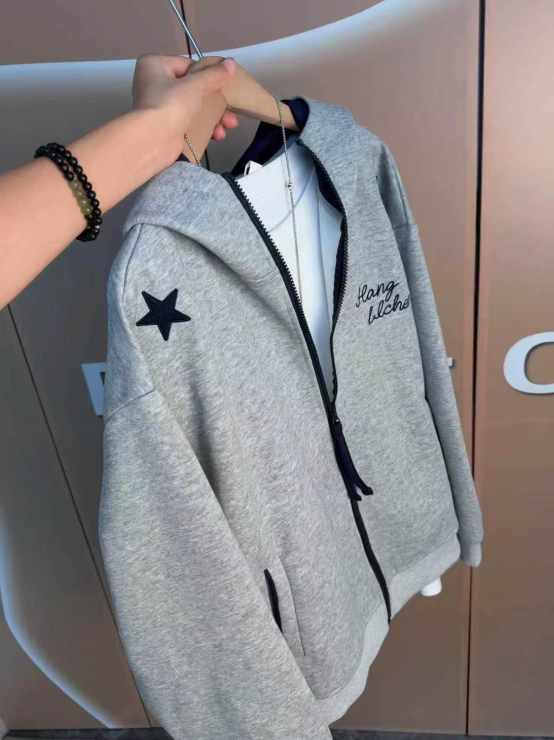 Men's fleece hoodie jacket - 图片 5