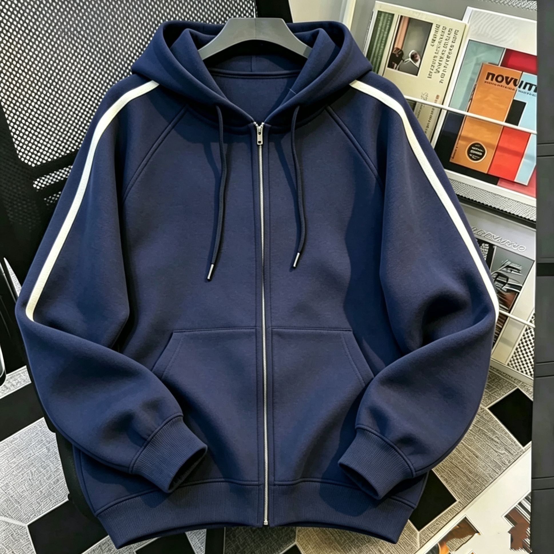 Men's fleece hoodie jacket - 图片 19